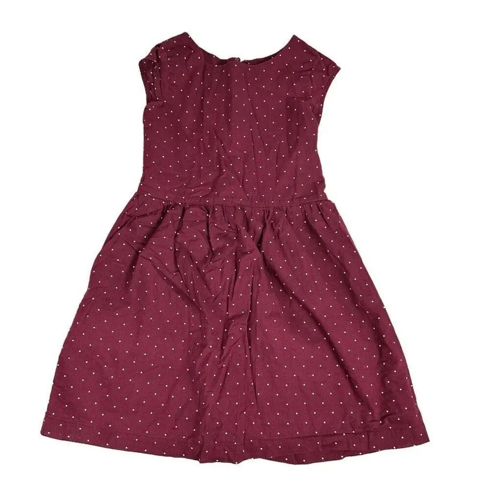 Gap Wine Polka Dot Cap Sleeve Dress size 8